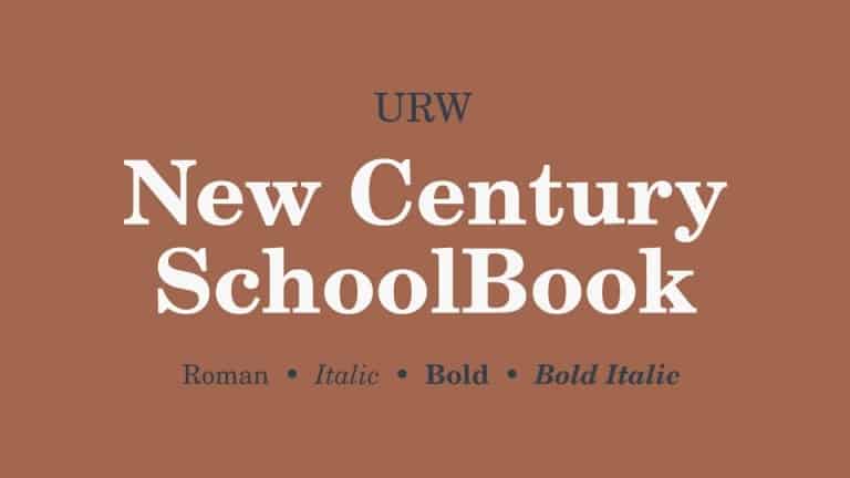 Beispiel einer New Century Schoolbook Roman-Schriftart