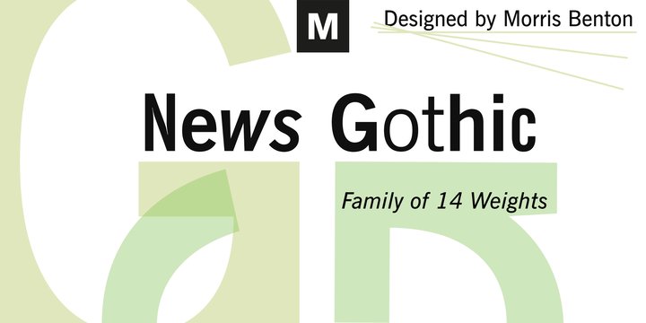 Beispiel einer News Gothic-Schriftart