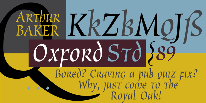 Beispiel einer Oxford Regular-Schriftart