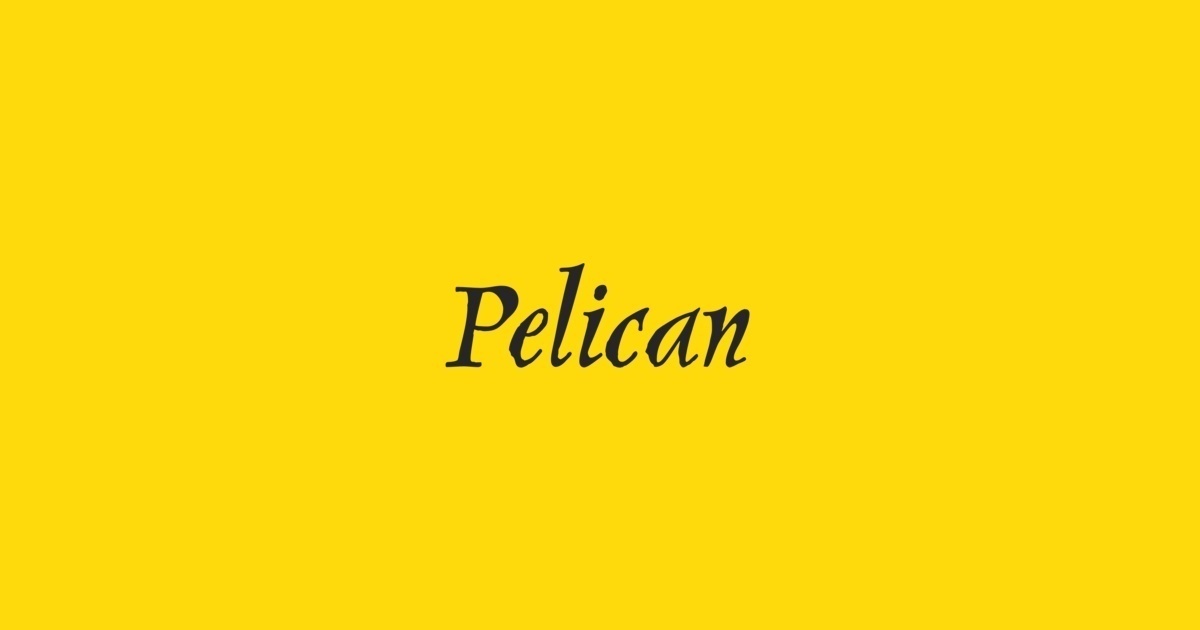 Beispiel einer Pelican Regular-Schriftart