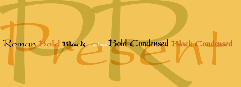 Beispiel einer Present Bold-Schriftart