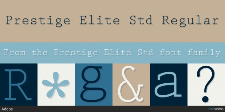 Beispiel einer Prestige Elite Slanted-Schriftart