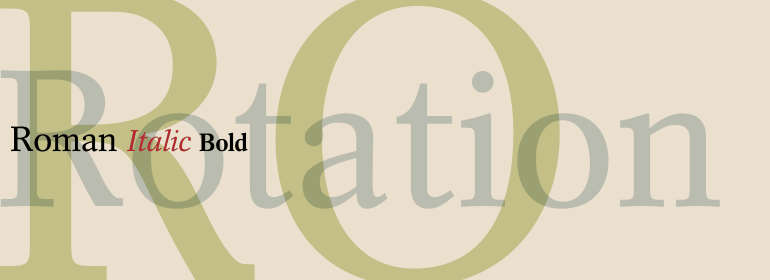 Beispiel einer Rotation Roman-Schriftart