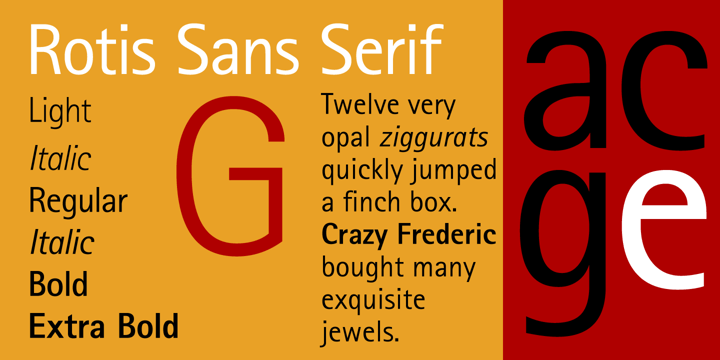 Beispiel einer Rotis Sans Serif Std Light-Schriftart
