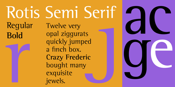 Beispiel einer Rotis Semi Sans-Schriftart