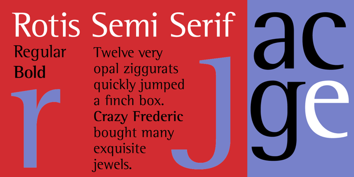 Beispiel einer Rotis Semi Serif-Schriftart
