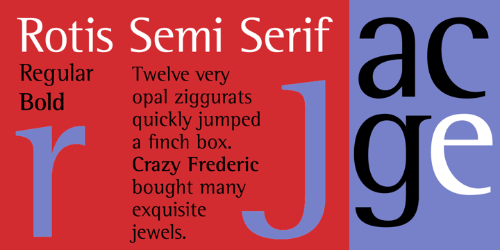 Beispiel einer Rotis Semi Serif Regular-Schriftart