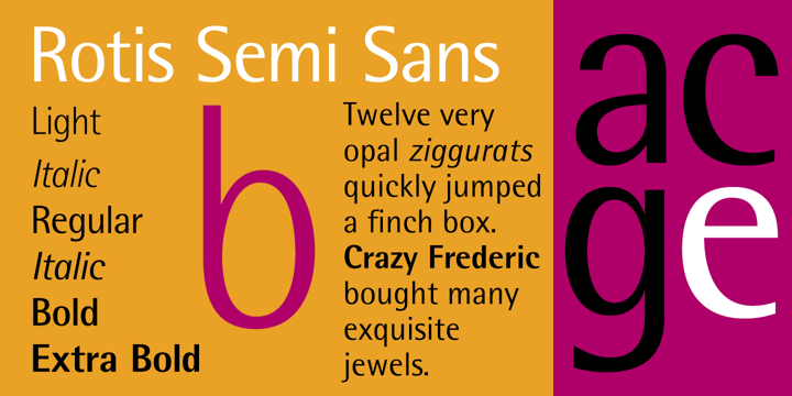 Beispiel einer Rotis SemiSans-Schriftart