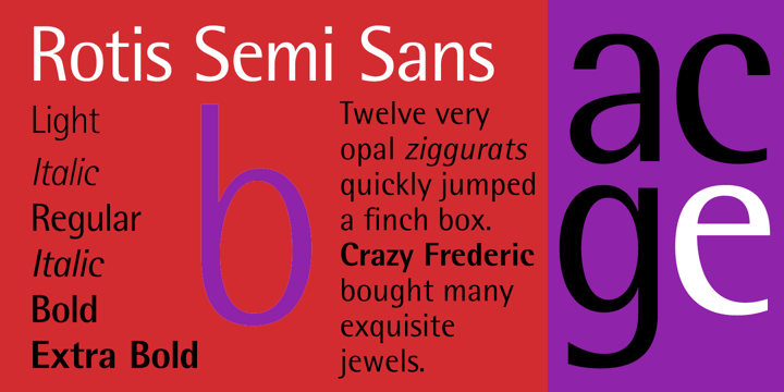 Beispiel einer Rotis SemiSans Regular-Schriftart