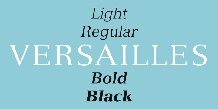 Beispiel einer Versailles Black Italic-Schriftart