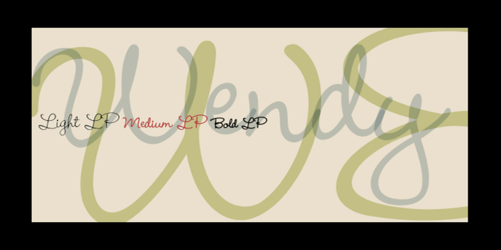 Beispiel einer Wendy Medium-Schriftart