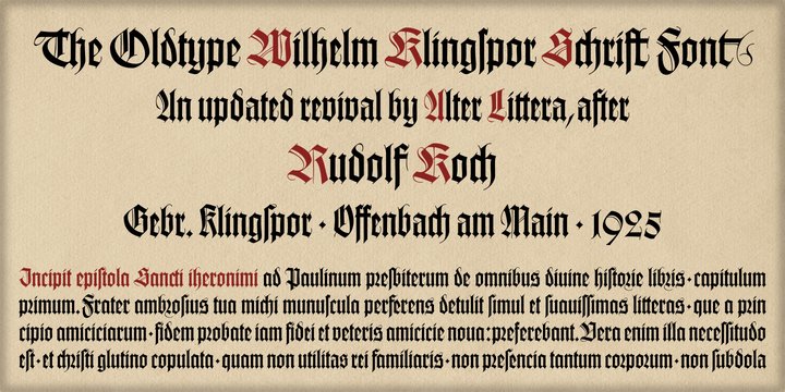 Beispiel einer Wilhelm Klingspor Gotisch-Schriftart