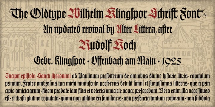 Beispiel einer Wilhelm Klingspor Gotisch Regular-Schriftart