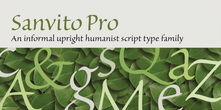 Beispiel einer Sanvito Pro Light Caption-Schriftart