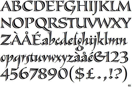 Beispiel einer Sassafras-Schriftart