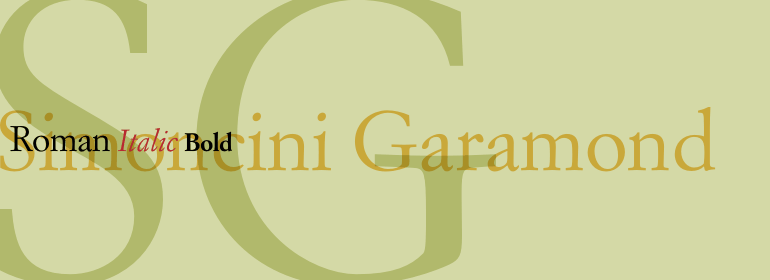 Beispiel einer Simoncini Garamond-Schriftart