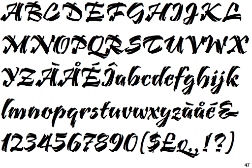 Beispiel einer Bendigo-Schriftart
