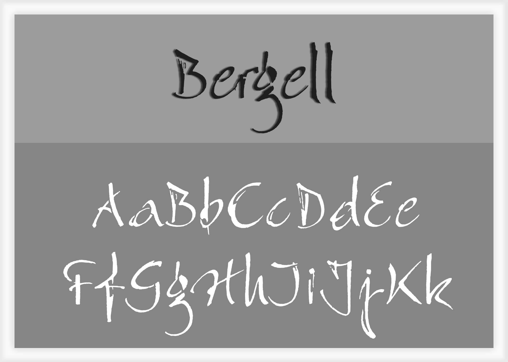 Beispiel einer Bergell Regular-Schriftart