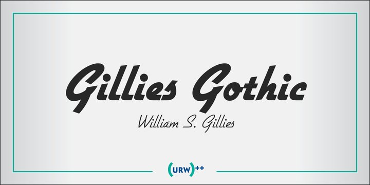 Beispiel einer Gillies Gothic Regular-Schriftart