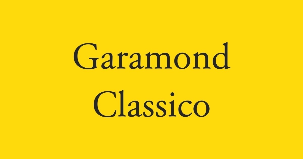Beispiel einer Garamond Classico-Schriftart
