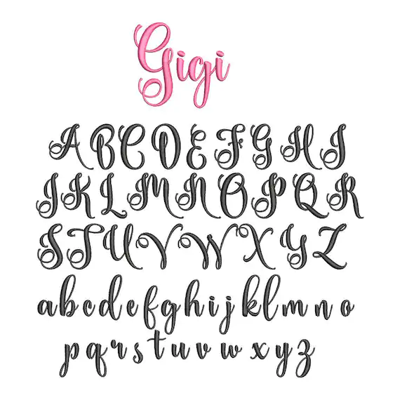 Beispiel einer Gigi-Schriftart