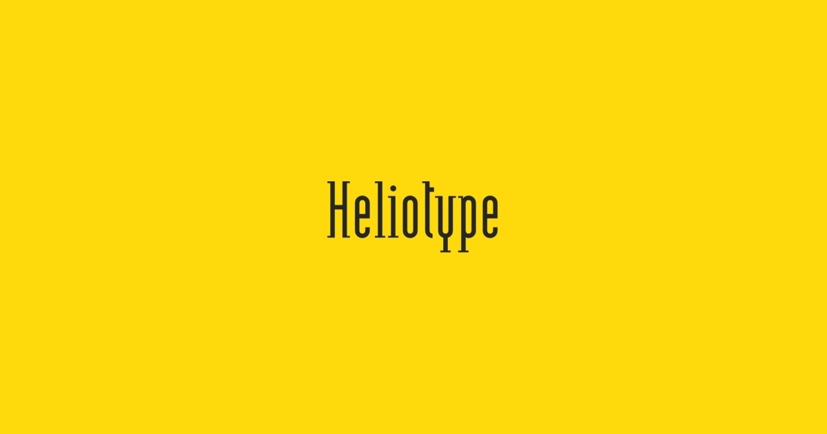 Beispiel einer Heliotype Regular-Schriftart