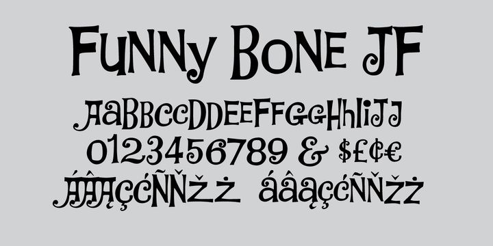 Beispiel einer Linotype Funny Bones Two-Schriftart