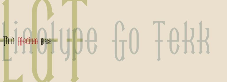 Beispiel einer Linotype Go Tekk Black-Schriftart