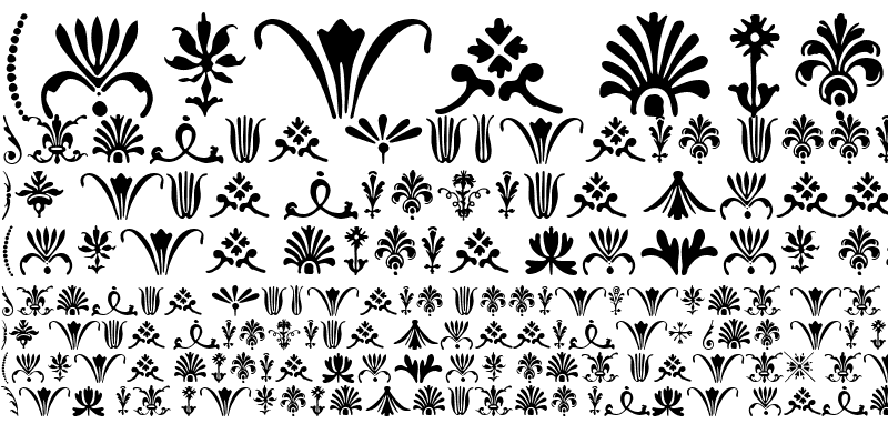 Beispiel einer Calligraphic Ornaments-Schriftart
