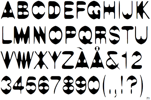 Beispiel einer Linotype Alphabat-Schriftart