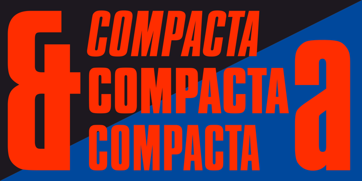 Beispiel einer Compacta Italic-Schriftart