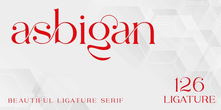 Beispiel einer Asbigan Regular-Schriftart