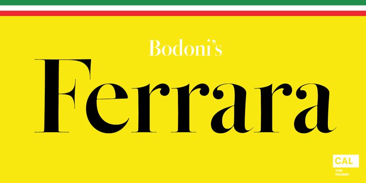 Beispiel einer Bodoni Ferrara Origin-Schriftart