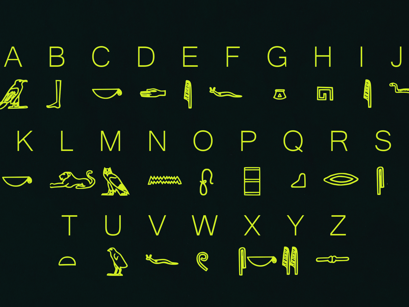 Beispiel einer Hyroglyphes-Schriftart