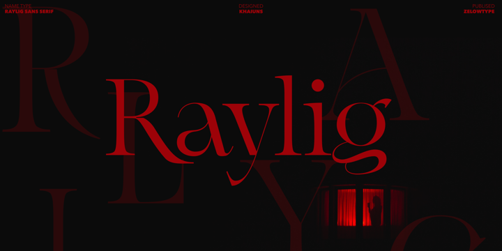 Beispiel einer Raylig Regular-Schriftart