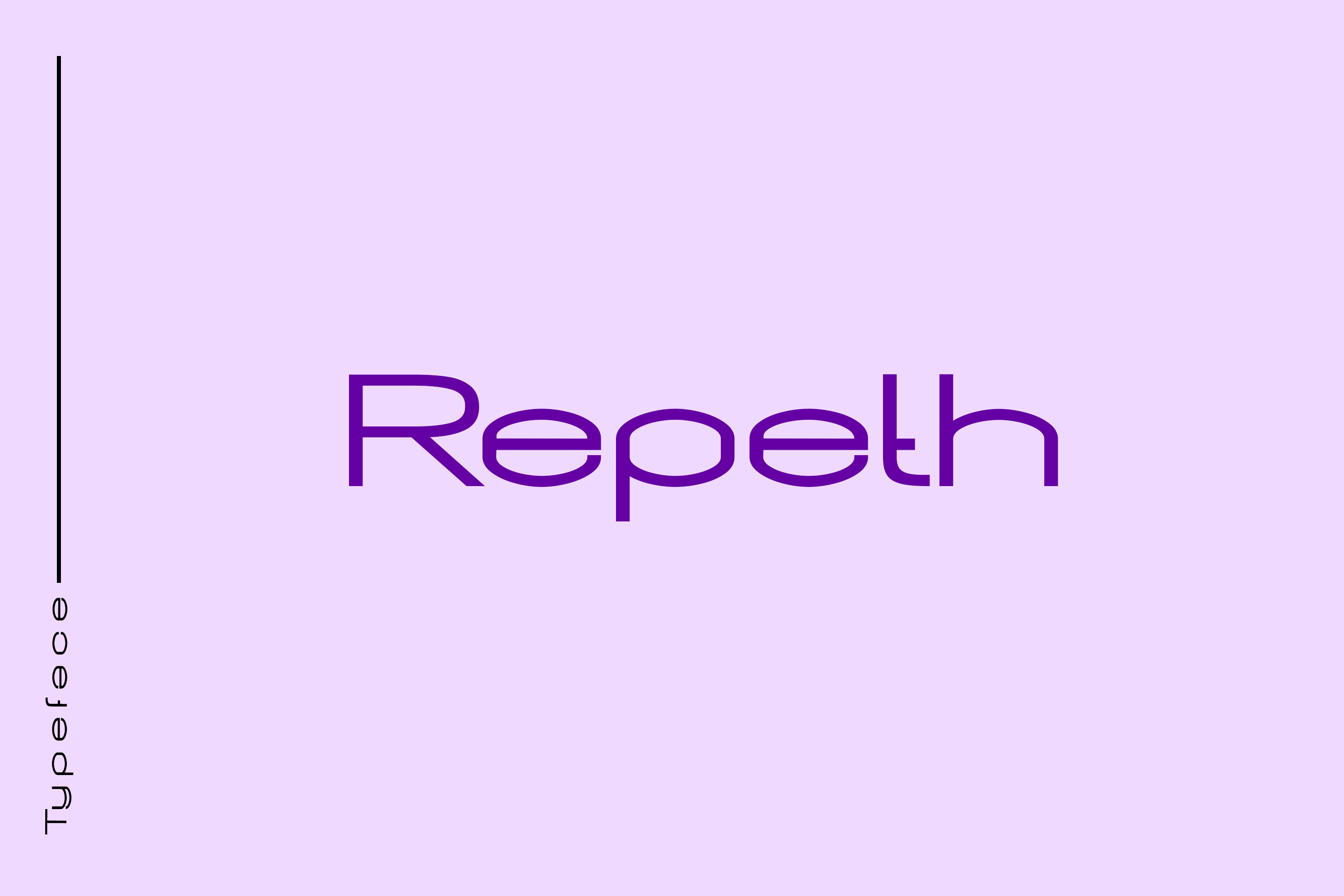 Beispiel einer Repeth Regular-Schriftart