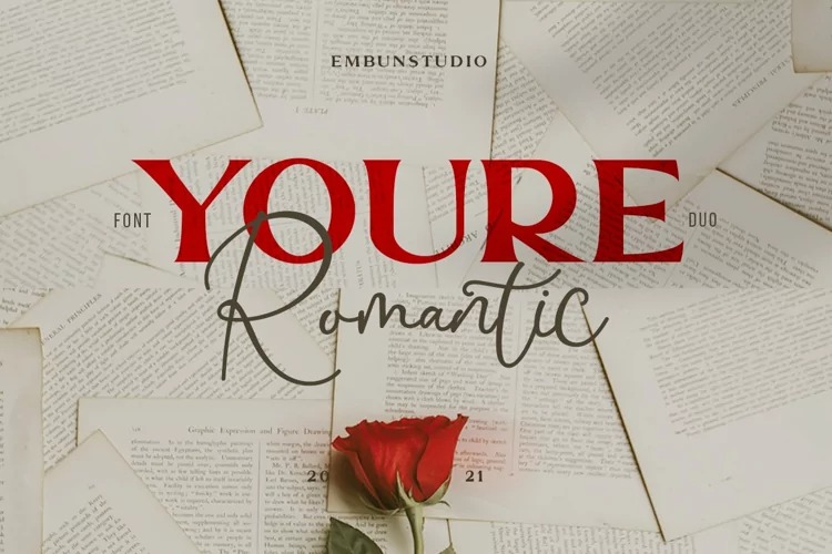 Beispiel einer Youre Romantic-Schriftart