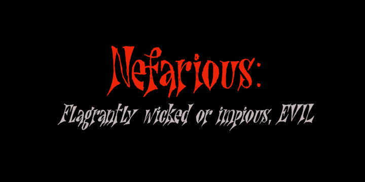 Beispiel einer Nefarious Regular-Schriftart