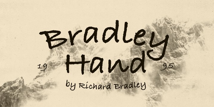 Beispiel einer Bradley Hand ITC Bold-Schriftart