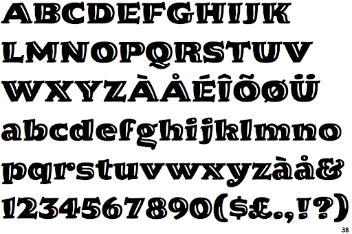 Beispiel einer Hornpype ITC-Schriftart