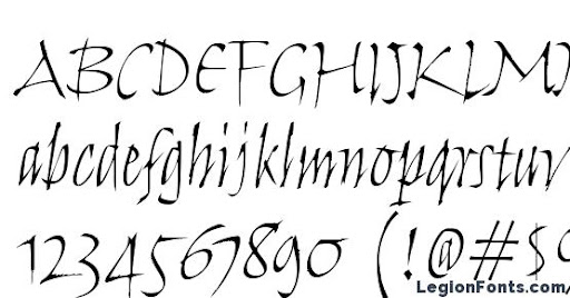 Beispiel einer Humana Script ITC-Schriftart