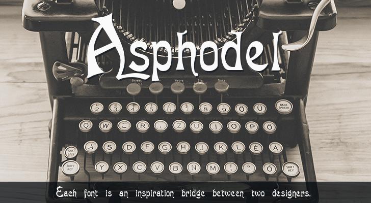 Beispiel einer Asphodel-Schriftart