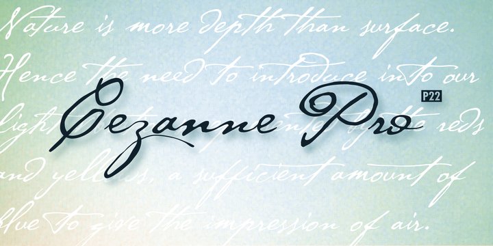 Beispiel einer P22 Cezanne Regular-Schriftart