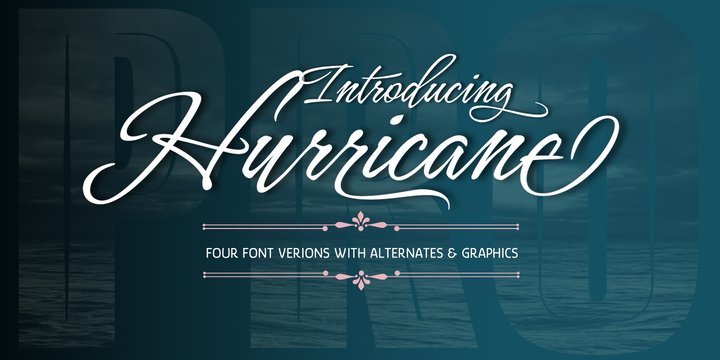 Beispiel einer Hurricane Regular-Schriftart