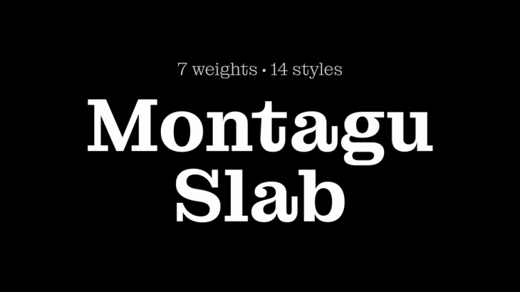 Beispiel einer Montagu Slab-Schriftart