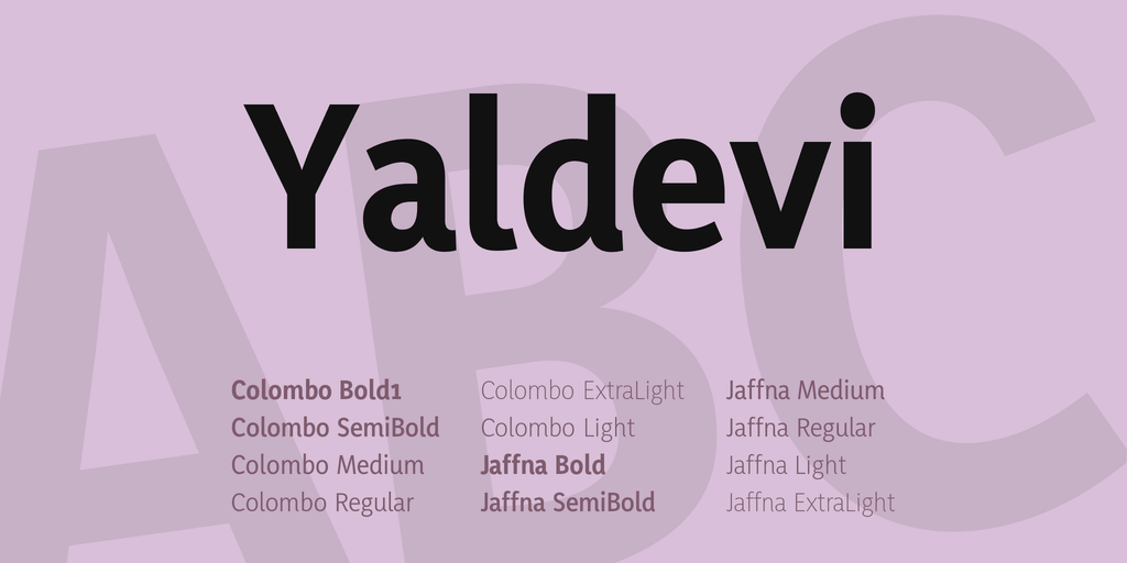 Beispiel einer Yaldevi-Schriftart