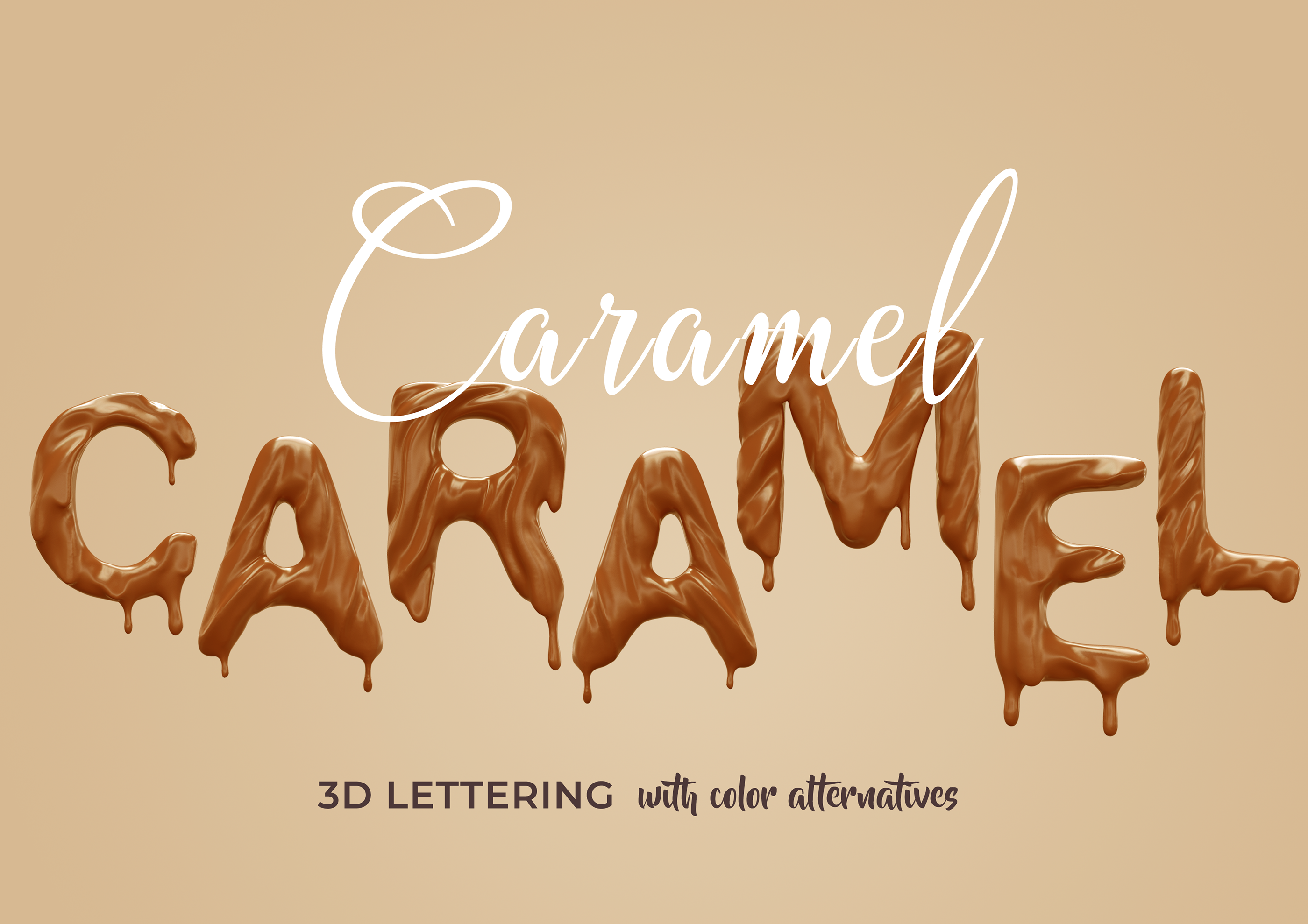 Beispiel einer Caramel Regular-Schriftart