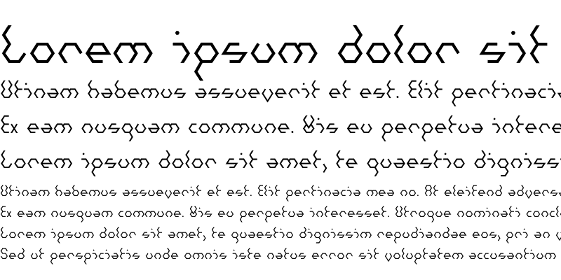 Beispiel einer Hexatype-Schriftart