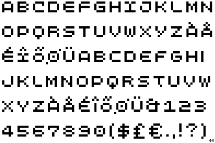 Beispiel einer Lomo Web Pixel-Schriftart