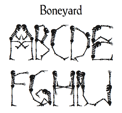 Beispiel einer Boneyard-Schriftart